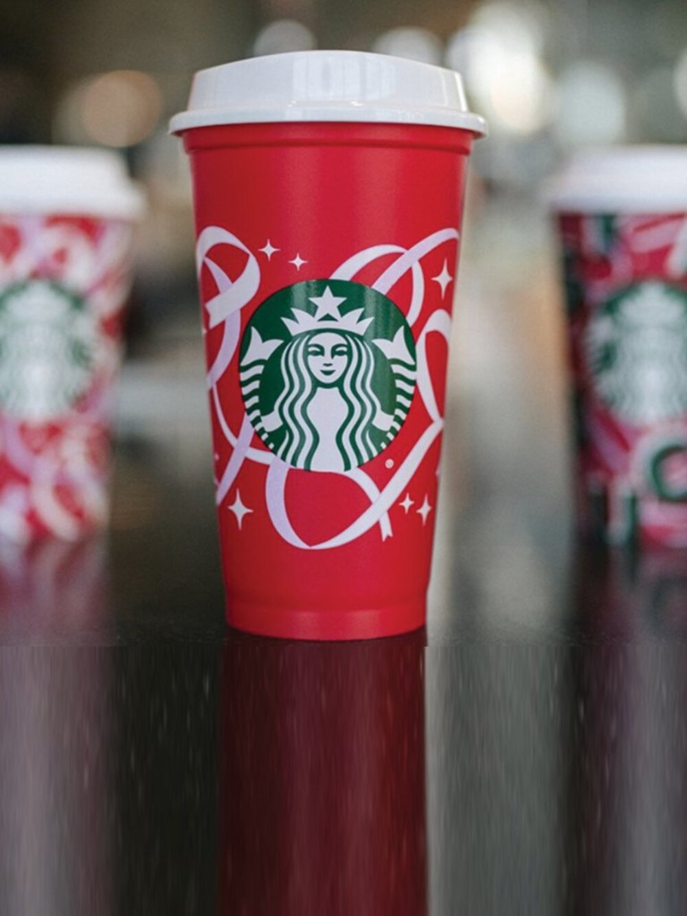 ⭐️$10 - STARBUCKS 2021 HOLIDAY RIBBONS LIMITED EDITION REUSABLE CUP